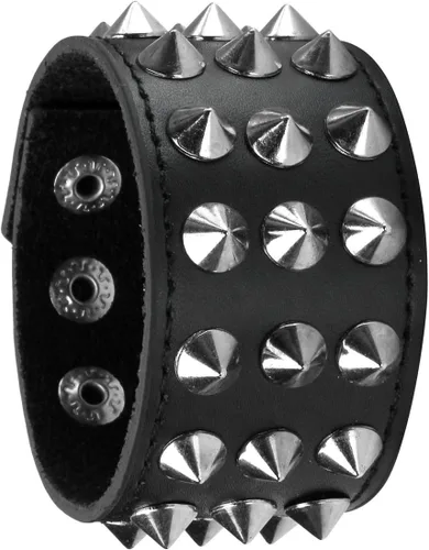 Miniatura 3 de Eigso Juego de pulseras de cuero punk para hombres y mujeres, estilo retro de los años 80, estilo motociclista, remaches, remaches, para hombre