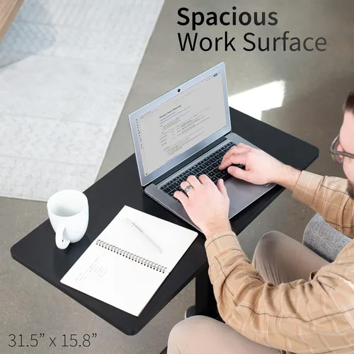 Miniatura 8 de VIVO Mesa portátil para laptop de 32 x 16 pulgadas sobre sofá, escritorio de cabecera ajustable en altura para sillón reclinable, negro, CART-V02L