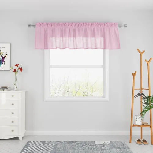 Miniatura 41 de UPOPO Paneles de Cortina Beige Pequeños Cortinas Transparentes de Gasa de 16 Pulgadas de Largo Cortinas de Cocina de Voile con Textura de Lino