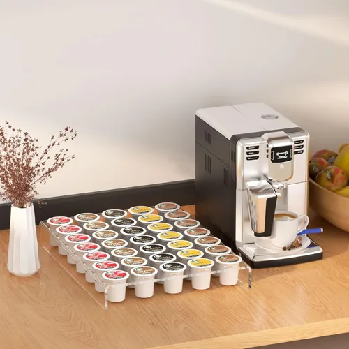 Miniatura 2 de AITEE Organizador de cajones de acrílico K Cup, bandeja organizadora transparente para almacenamiento de cajones o encimeras, capacidad para 35