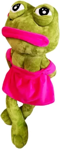 Miniatura 6 de Juguete de peluche de rana mágica y emotiva muñeca meme de rana, cristal de 17.7 pulgadas, ultra suave, lindo regalo para el hogar, juguete