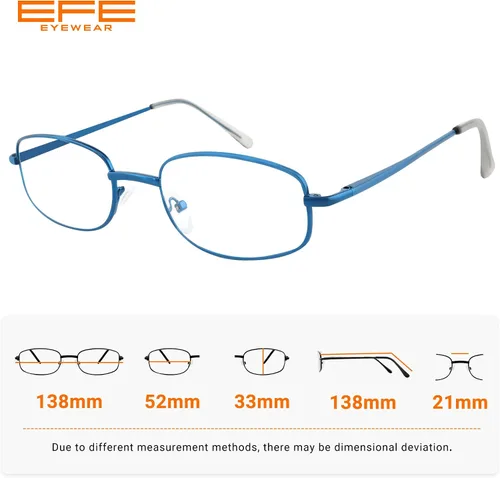 Miniatura 5 de EFE Lentes de lectura con marco de alambre de metal para hombres y mujeres, lentes ligeros con bisagra de resorte 1.0, paquete de 4