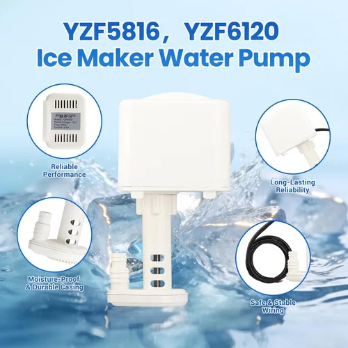 Miniatura 2 de Universal 110V 60HZ Máquina de hielo Bomba de agua Motor YZF5816 Reemplazo para JEELY Motor de suministro de agua para máquina de hacer hielo, 0.28A