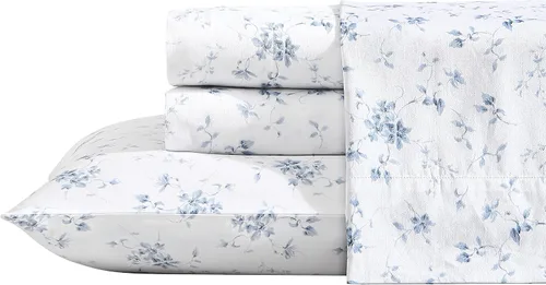 Miniatura 2 de Laura Ashley - Juego de sábanas tamaño individual, sábanas suaves como la mantequilla con un tacto ligero de satén de algodón suave y sedoso - Funda