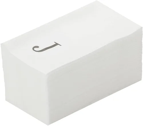 Miniatura 64 de Luxenap Toallas de invitados de tacto de lino de 15.8 X 7.9 pulgadas, 50 toallas de mano con letras - Letra dorada "S", fuente sans serif