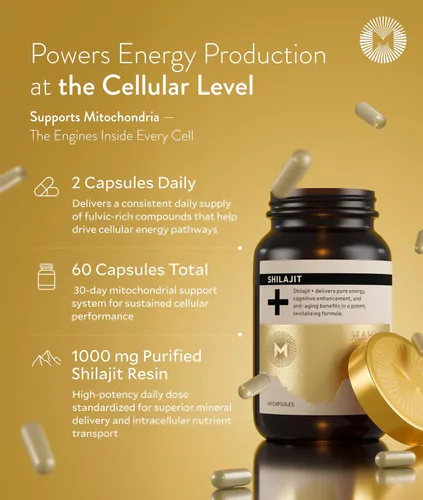 Miniatura 4 de Manna Vitality Shilajit+ Cápsulas Suplemento de resina Shilajit del Himalaya purificada de 1000 mg La más alta biodisponibilidad Energía