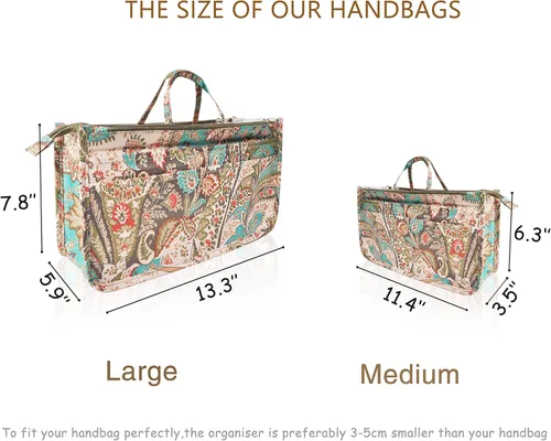 Miniatura 3 de Bolso de mano estilo cartera de Vercord para mujer con organizador incorporado, estampado bien definido, con manijas y cremallera, tamaño 2