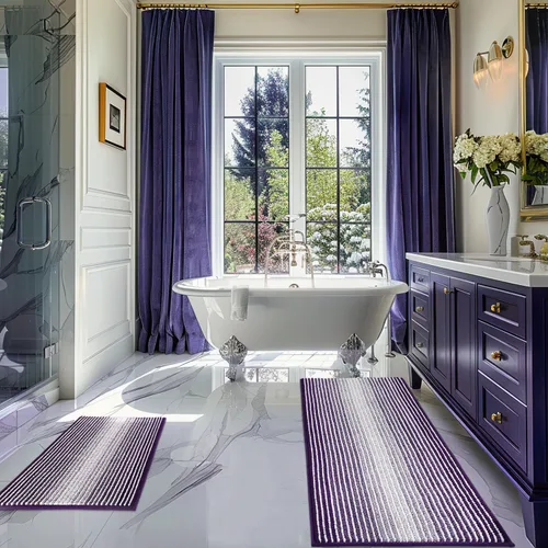 Miniatura 38 de BSICPRO Juegos de Alfombras y Tapetes para Baño, Juego de Alfombra de Baño de Felpilla Gruesa Absorbente de 2 Piezas Antideslizante, Tapetes Suaves