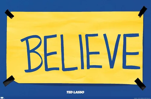 Miniatura 7 de Trends International Ted Lasso - Póster de pared Believe, 14.725 x 22.375 pulgadas, versión enmarcada de madera de granero