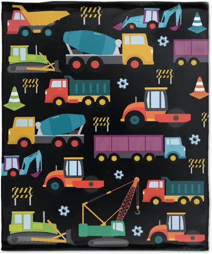 Miniatura 61 de Manta de Bebé Personalizada Camiones de Construcción Personalizados Camión Volquete Mantas con Nombre para Niños, Niñas y Pequeños Manta Suave