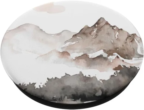 Miniatura 2 de PopSockets de paisaje de montañas de acuarela intercambiables PopGrip