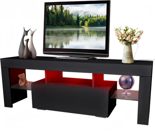 CITYLIGHT Soporte de TV LED para televisores de hasta 55 pulgadas, moderno centro de entretenimiento con puerta de relleno de plumón, estante de