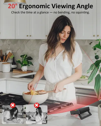 Miniatura 3 de Temporizador digital de cocina para cocinar, temporizador de cuenta regresiva de 4 canales con alarma fuerte y modo silencioso, pantalla grande