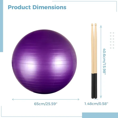 Miniatura 6 de joyibay Juego de equipo de batería cardiovascular, pelota de equilibrio de fitness con bomba y palos de batería cardiovascular de 3.2 onzas, pelota
