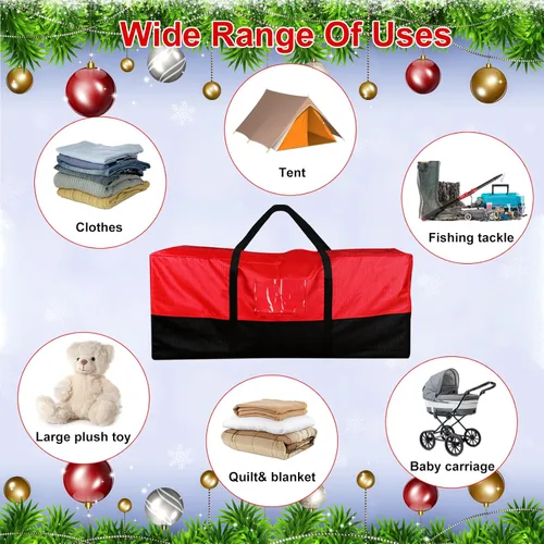 Miniatura 5 de Bolsa de almacenamiento para árbol de Navidad, se adapta a árboles artificiales de hasta 8 pies de alto, bolsa de árbol Oxford 600D resistente