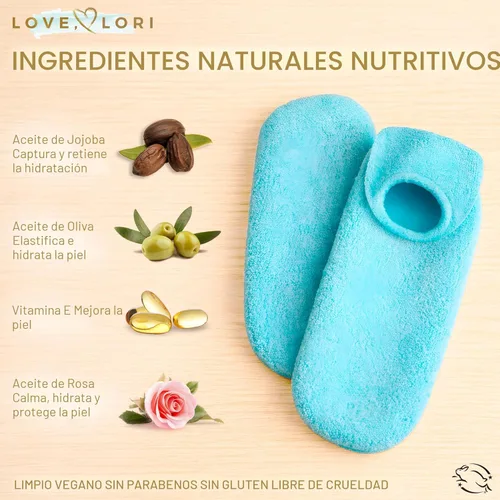 Miniatura 6 de Calcetines hidratantes (hasta la talla 8.5) – Regalos para mujeres y su esposa – Infundidos con vitamina E y aceite de JoJoba – Calcetines de gel