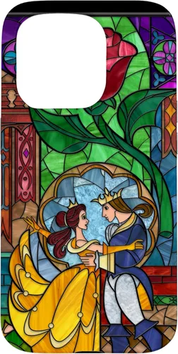 Miniatura 14 de Disney Beauty and the Beast Belle y Príncipe - Funda de vidrio manchado para iPhone 12 Pro Max