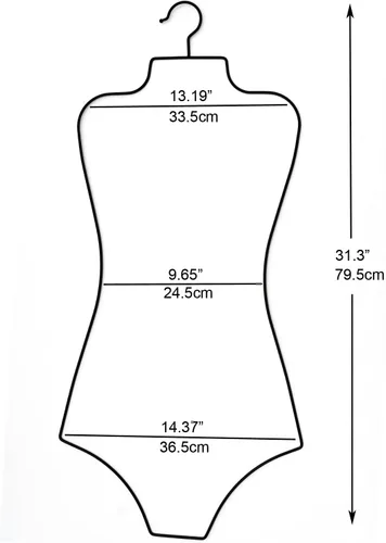 Miniatura 2 de Colgador de bikini de cuerpo completo con forma de metal y alambre para traje de baño, perchas para exhibición, paquete de 10 unidades (negro)