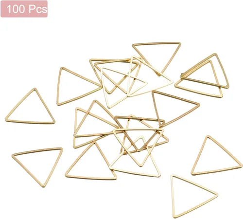 Miniatura 3 de MECCANIXITY Aro de abalorios triangular, anillo de enlace geométrico con marco triangular para hacer joyas