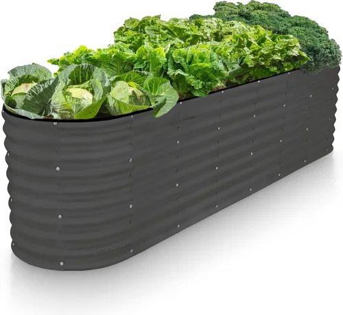 Miniatura 9 de Plant & Plot Camas de jardín elevadas galvanizadas para exteriores/ 8 x 2 × 1 pie Plantador elevado Camas elevadas para jardinería, verduras