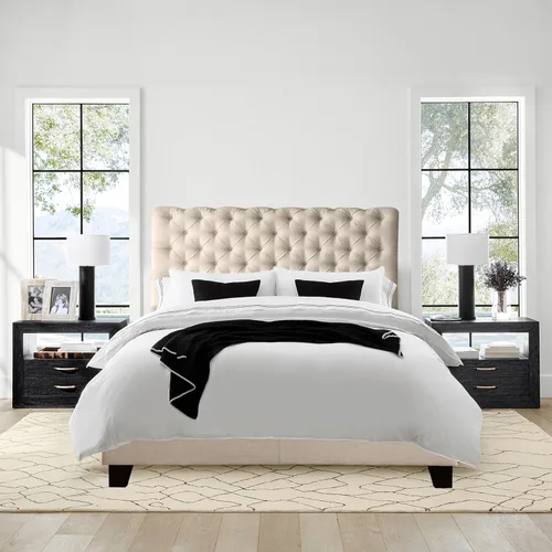 Miniatura 2 de Rosevera Rosina - Base de cama con cabecera ajustable, con cabecera ajustable, con cabecera enrollable de 32 pulgadas, fácil montaje, tamaño King
