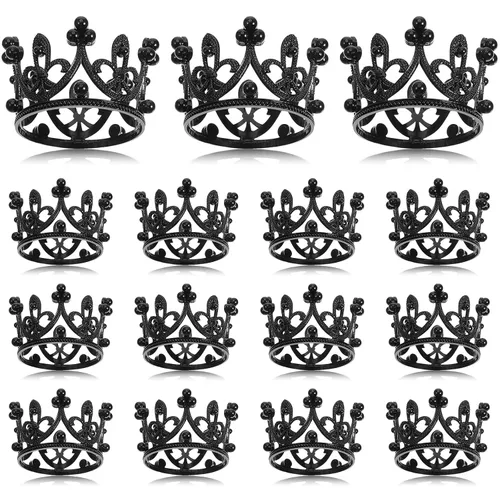 Miniatura 8 de Fabbay 15 piezas de corona de metal para torta de princesa para cupcakes, ramos de flores, tiara para el día del padre, mujeres, cumpleaños, novia