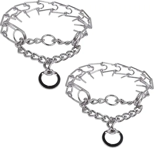 Darkyazi Collar duradero de acero inoxidable ajustable para entrenamiento de mascotas para perros medianos y grandes (pequeño (paquete de 2),