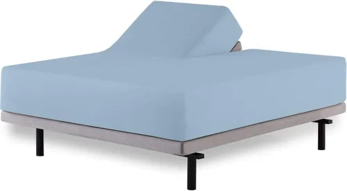 Miniatura 15 de Sábana bajera ajustable 100% algodón tamaño individual, larga - Sábana de algodón natural peinado de fibras largas, tejido satinado suave y sedoso