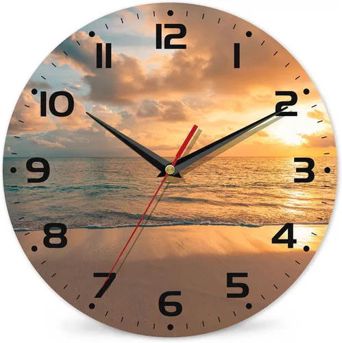 Miniatura 15 de Reloj para sala de estar, reloj de pared de vino abstracto, reloj de pared de madera vintage, silencioso sin tictac, funciona con pilas, números