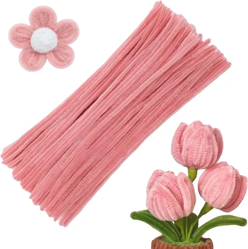 Miniatura 8 de 100 piezas de limpiadores de tuberías para manualidades, limpiador de tuberías de felpilla, limpiador de tuberías verde claro, suministros