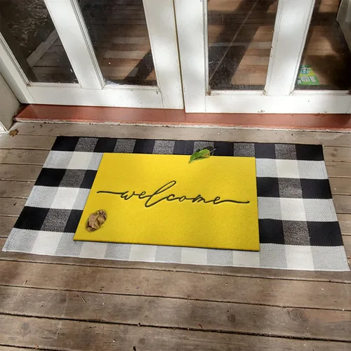 Miniatura 7 de AAZZKANG Alfombra Amarilla para Puerta Exterior Alfombra de Bienvenida para Puerta Interior, Alfombra Antideslizante de Goma para Puerta, Alfombras