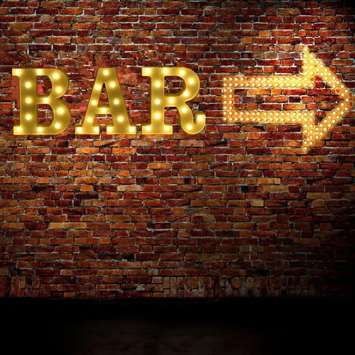 Miniatura 2 de Luces LED de marquesina, letrero de barra iluminado, lámpara de letras para bar, bar, funciona con pilas, para boda, fiesta de cumpleaños, lámpara