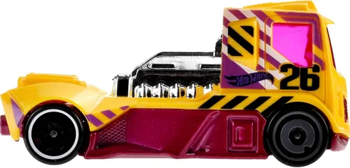 Miniatura 4 de Hot Wheels Paquete de 10, juego de 10 camiones de juguete a escala 1:64, mezcla de camionetas con licencia oficial y sin licencia, rescate o semi