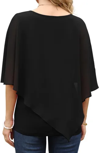 Miniatura 3 de QIXING Blusas elegantes de gasa, sueltas, de verano para mujer 2022