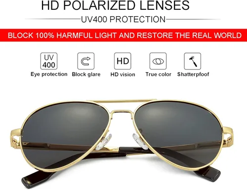 Miniatura 4 de Gafas de sol polarizadas de aviador para niños y niñas de 4 a 16 años