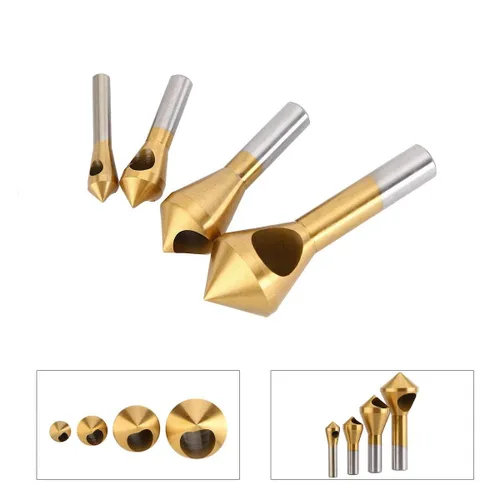 Miniatura 5 de 4pcs titanio recubierto avellanado chaflán herramienta desbarbado herramienta conjunto metal madera brocas Zhongbo negocio