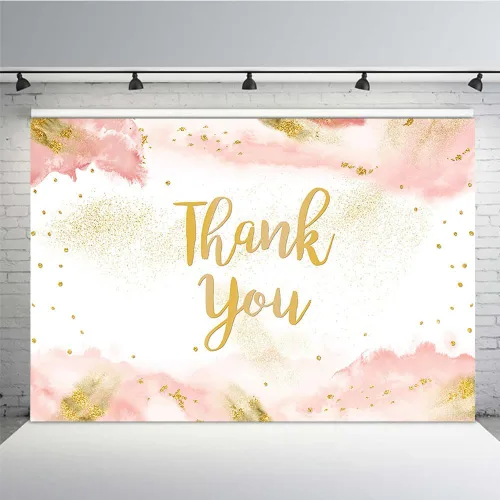Miniatura 10 de MEHOFOND Fondo de graduación con texto en inglés "Thank You for All You Do" de 7 x 5 pies, color dorado y azul claro, acuarela para padres