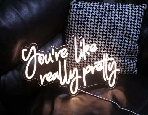 Miniatura 2 de DAKABUKA Letrero de neón "You Are Like Really Pretty" en blanco cálido Decoración de habitación Luces de neón LED para decoración de pared