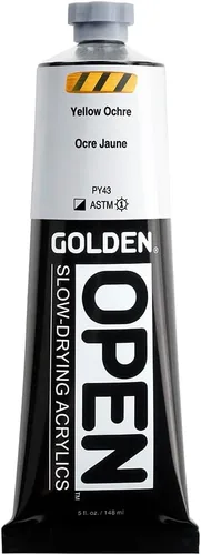 Miniatura 13 de GOLDEN OPEN Acrílicos de secado lento, Siena cruda, tubo de 2 fl oz, Pintura acrílica profesional, semiopaca Tierra de sierra natural