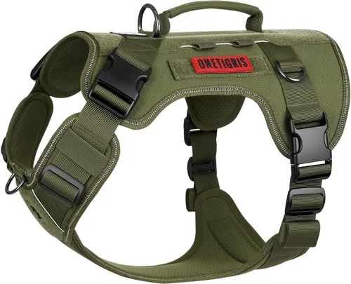 Miniatura 13 de OneTigris Arnés táctico sin tirones para perros pequeños, chaleco reflectante K9 de fácil control con paneles de gancho y bucle, arnés ajustable