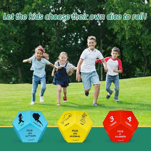 Miniatura 7 de Dados de ejercicio para niños, juegos de dados de yoga de espuma gigante de 12 lados para uso en interiores y exteriores, equipo de ejercicio