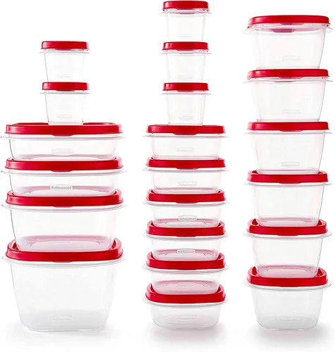 Miniatura 5 de Rubbermaid Brilliance - Juego de 14 tapas de plástico para almacenamiento y recipientes de alimentos a prueba de fugas, transparentes, con tapas