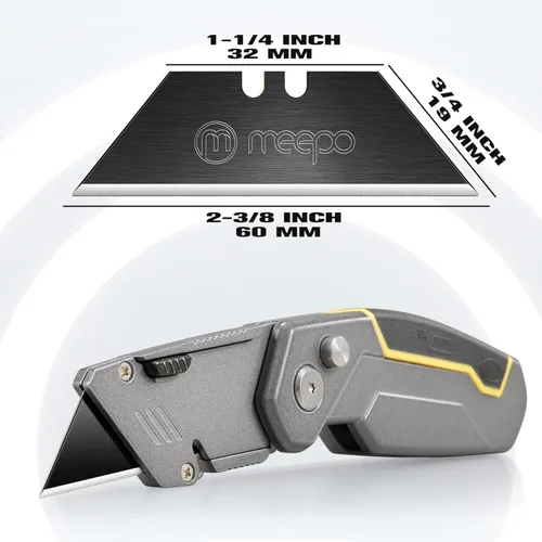 Miniatura 7 de M MEEPO Paquete de 50 hojas para cuchillo utilitario, titanio completamente chapado, hojas de afeitar SK-2 duraderas para cuchillo utilitario y caja