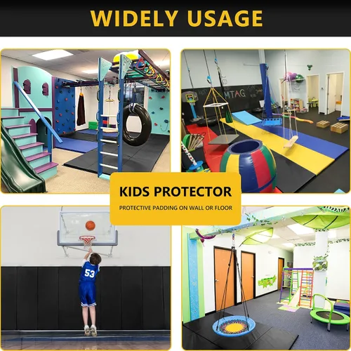 Miniatura 6 de Acolchado de pared para gimnasio, protector de pared para cancha de baloncesto, almohadillas protectoras extraíbles de 2 pulgadas de grosor de alta