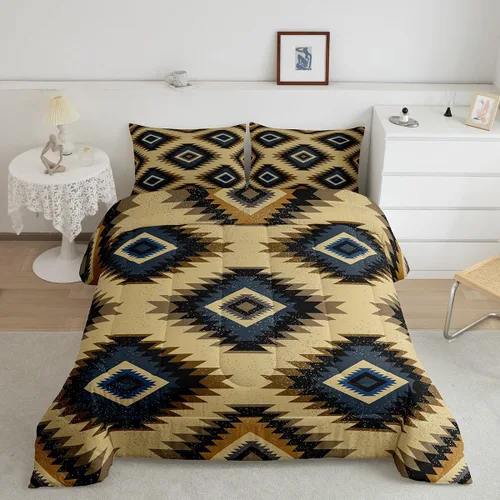 Miniatura 31 de Feelyou Juego de edredón geométrico del suroeste para niños y niñas, edredón nativo del suroeste, tamaño individual, juego de ropa de cama