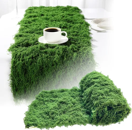 Miniatura 12 de Musgo artificial para manualidades, 19.68 x 39.37 pulgadas, musgo artificial para decoración de plantas de interior, césped sintético verde oscuro