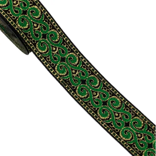 Miniatura 10 de Patrones de palmette - Cinta de tela tejida con flecos para accesorios de ropa, correas de adorno, cinturones, collares de ancho 1.3 pulgadas por