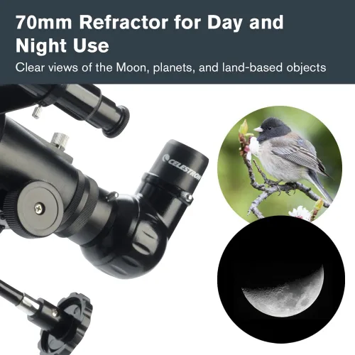 Miniatura 5 de Celestron - Telescopio PowerSeeker 70EQ - Telescopio ecuatorial alemán manual para principiantes - Compacto y portátil - Paquete de software