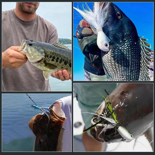 Miniatura 8 de Bucktail Jigs Saltwater 3Pcs/5Pcs Fish Hair Jig Lure Hooks,Fishing Hair Swimbait Jig Head Deer Hair Jig Surf Fishing for Walleye Striper Blanco