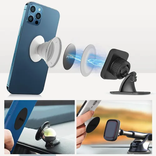 Miniatura 3 de Placa de metal para imán de teléfono, paquete de 8 discos magnéticos de repuesto, placa de montaje mágica con respaldo adhesivo para empuñaduras